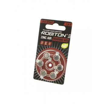 ZA312 (PR41,AC312,DA312) 1,45V ROBITON батарейка воздушно-цинковая (комплект 6шт)