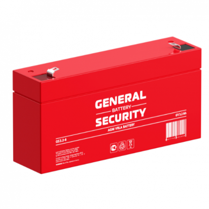 GS 3.2-6 6V 3.2Ah GENERAL SECURITY аккумулятор свинцовый