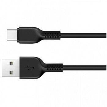 Шнур USB A - type-C 2.4A FAST 1м черный силикон GoPower