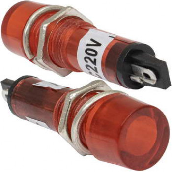 N-804-R 10мм антивандальный неоновый индикатор 220V красный