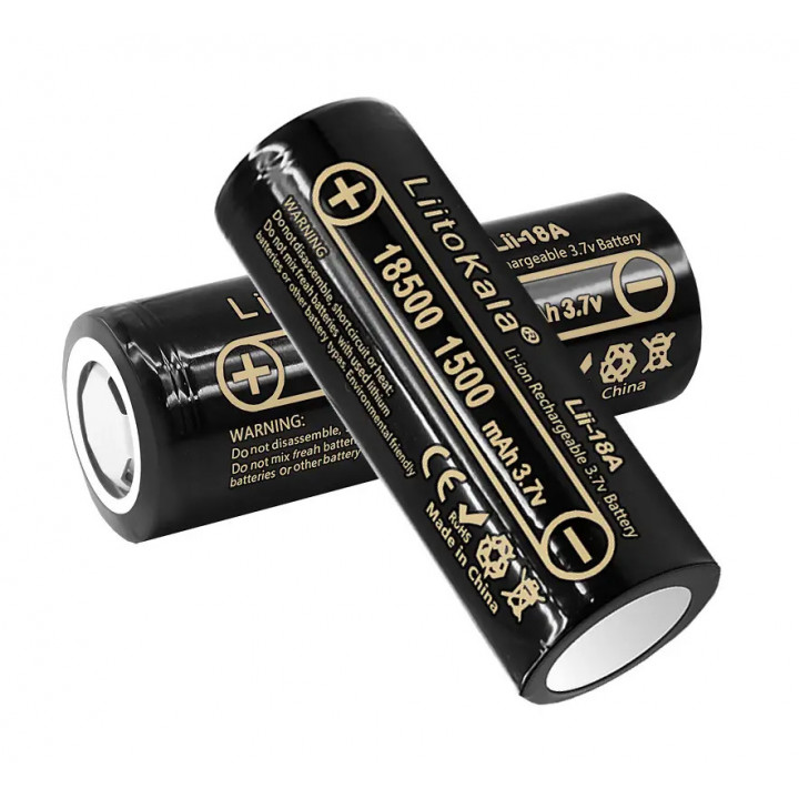 18500 1500mAh 3,7V ICR18500 Lii-18A LitoKala Li-Ion