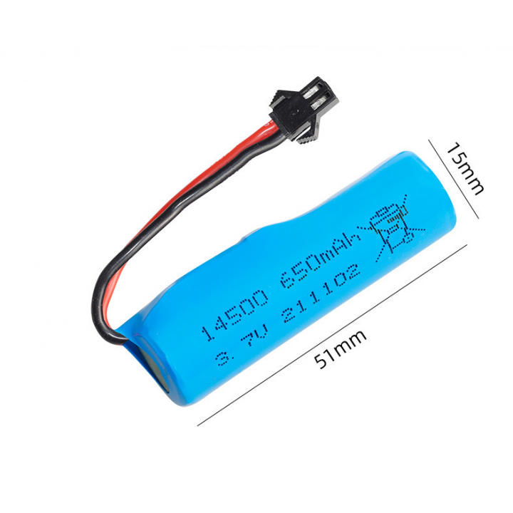 14500-1 650mAh 3.7V 10C Li-ion провод с разъемом SM2.54 2pin