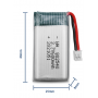 LP802540 600mAh 3.7V 30C Li-pol провод с разъемом SM2.54 2pin