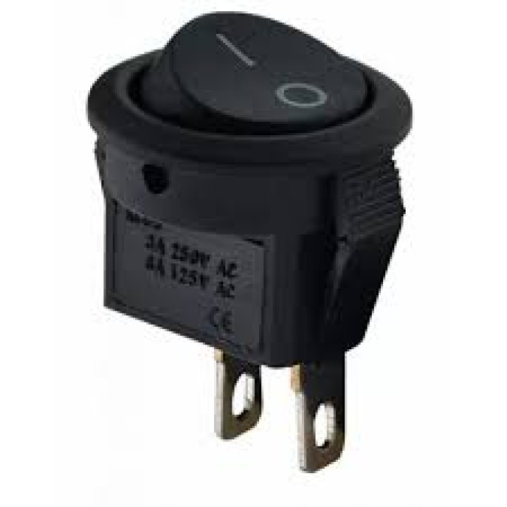 KCD5-101-2-В/2P переключатель клавишный ON-OFF 2pin круглый черный 
