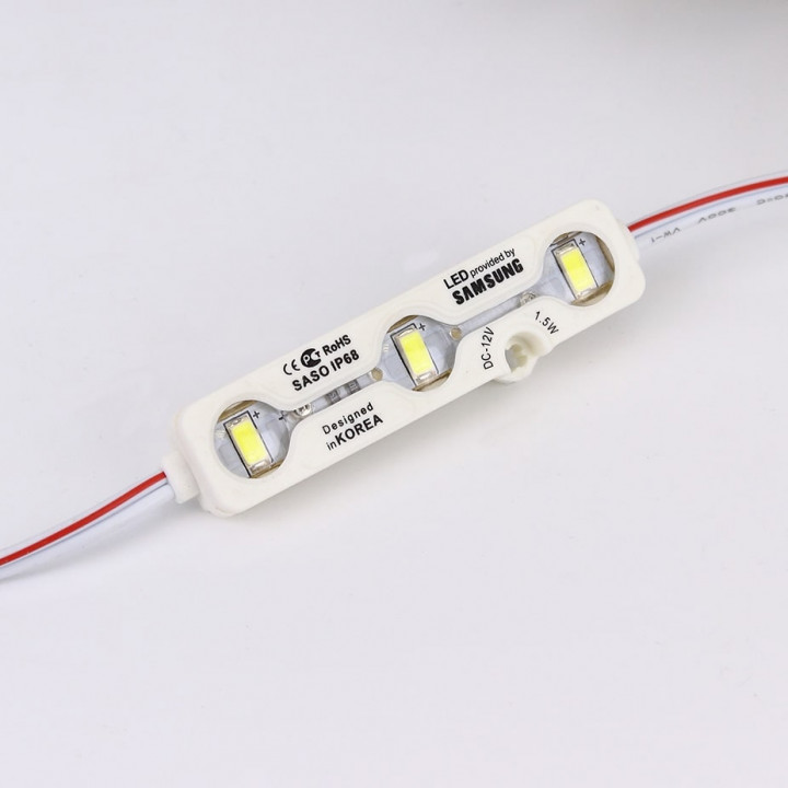 3LED5730 12VDC 1.5W White 6000K 195Lm из 3-х с/диодов IP68