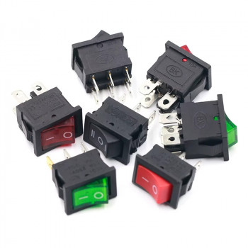 KCD1-106/3P on-off 14*20мм зеленый с подсветкой 220V