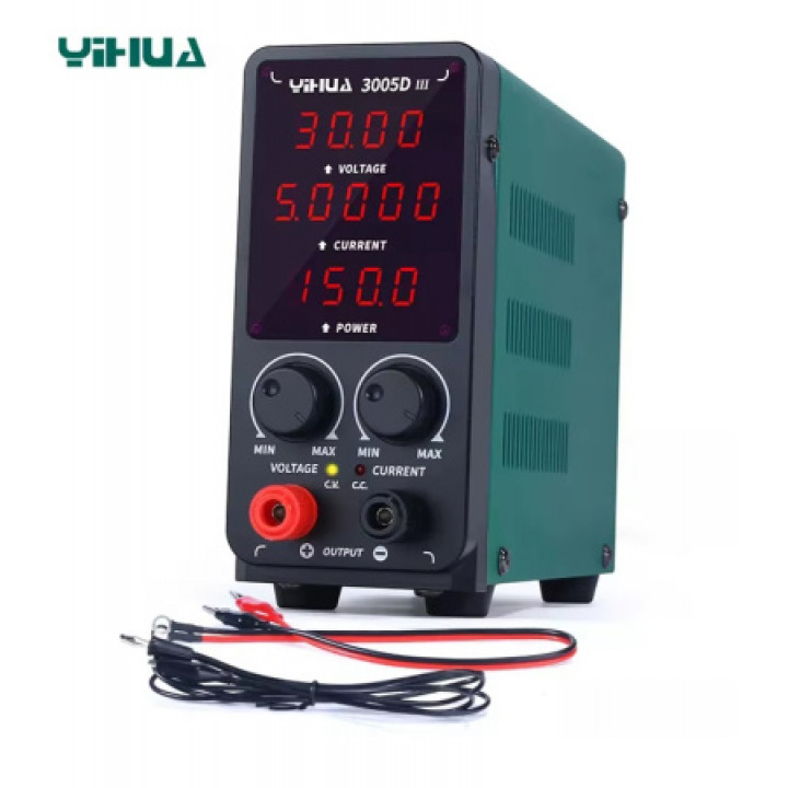 YH-3005D-III блок питания цифровой лабораторный 0…30V 5A с ЖК-дисплеем (импульсный) Yihua