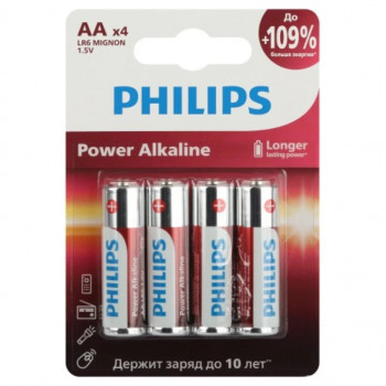 LR6 PHILIPS AA элемент алкал (блистер 4шт)