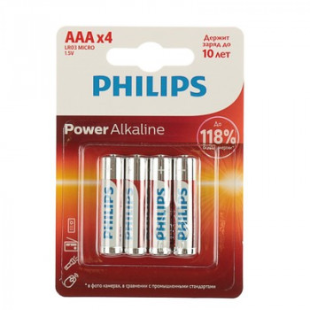 LR03 PHILIPS AAA элемент алкал (блистер 4шт)