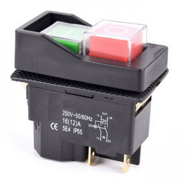 ALBFS-22  OFF-ON*2 16A 240V 4pin IP55 кнопочный переключатель (пускатель) черный 