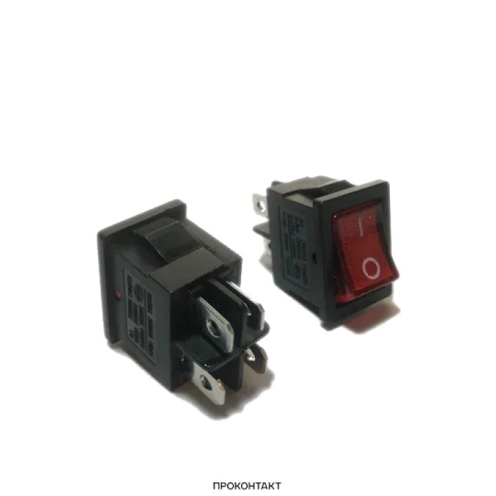 KCD1-201N-4-C3 R/4P ON-OFF*2 15*21мм красный с подсветкой