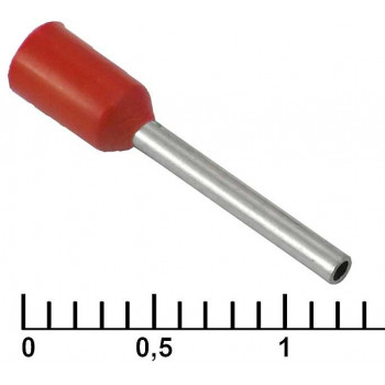 Наконечник для обжима изолир 10 мм, провод 0,5 кв.мм ENY0510-RED Laidu
