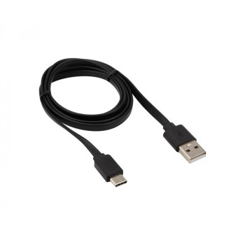 Шнур USB A шт- USB type C шт 2м резиновый черный PREMIER