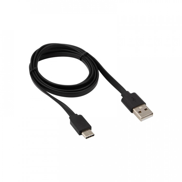 Шнур USB A шт- USB type C шт 2м резиновый черный PREMIER