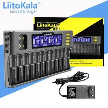 Lii-S12 автомат. заряд устр-во для 1/12 Li-Ion/Ni-Cd/Ni-MH/LiFe акк-ров Liitokala
