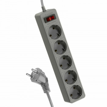 Сетевой фильтр-удлинитель 10A/2200W КОСМОС 5 розеток серый 1,8м 