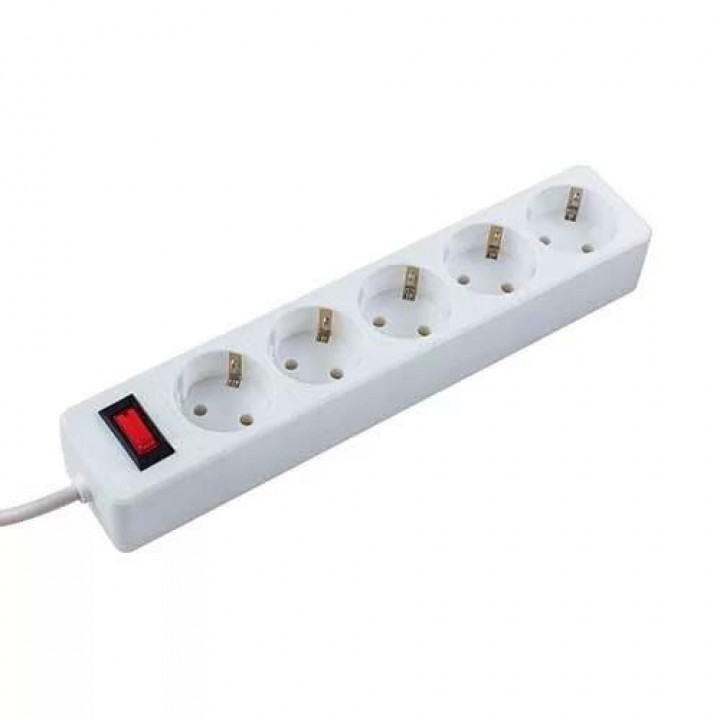 Сетевой фильтр-удлинитель 10A/2200W КОСМОС 5 розеток белый 1,8м 