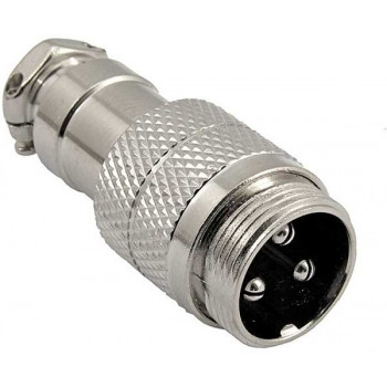 GX16M-3 3pin вилка на кабель с резьбой 